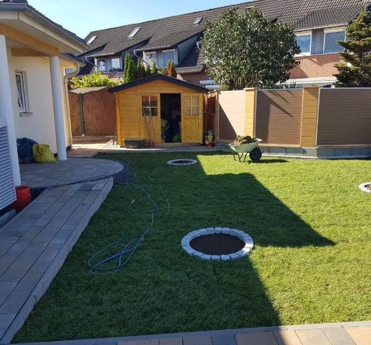 Fertiggestellter Gartenbereich